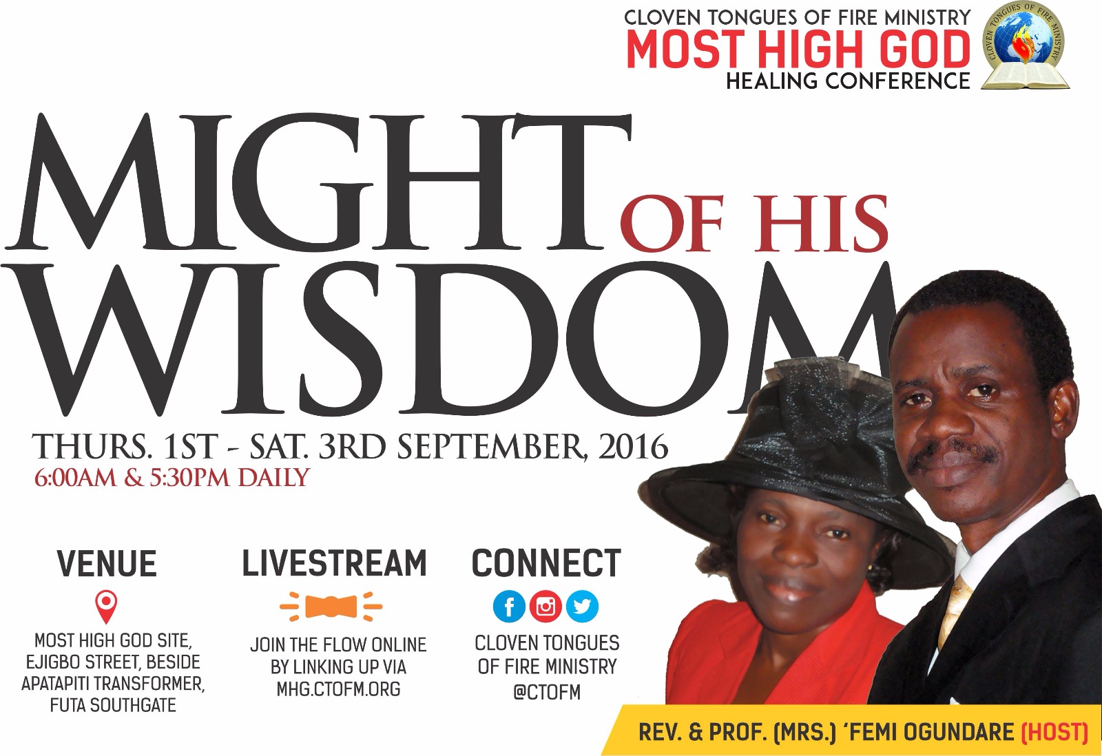 Fifth session – MIGHT of His WISDOM – Most High God September 2016