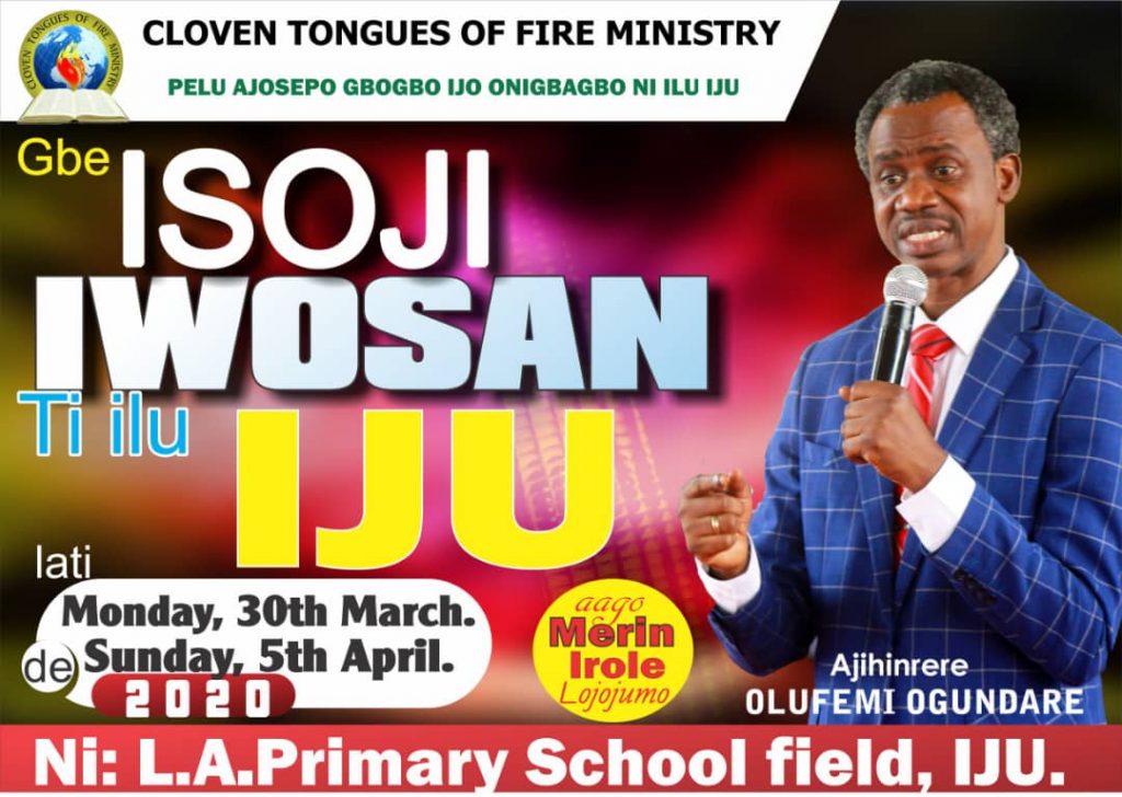 Iju Healing Crusade March 2020 Yoruba Flyer